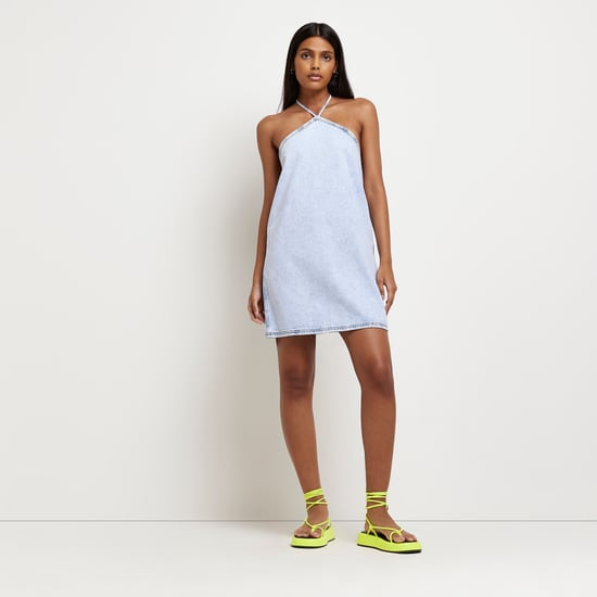 River Island Womens Halter Mini Dress - Blue