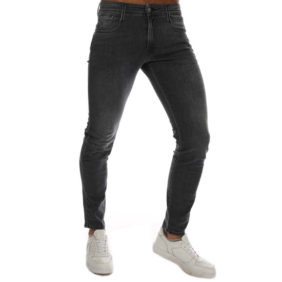 Men's Replay Anbass Slim Fit Stretch Jeans in Grey