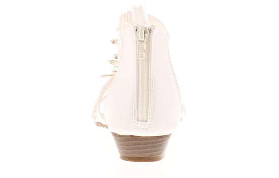 Platino Womens Gladiator Strappy Sandals Floella Zip white
