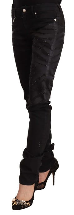 Just Cavalli Damen Schwarze Mittelhohe Verzierte Skinny Jeans - Image 2