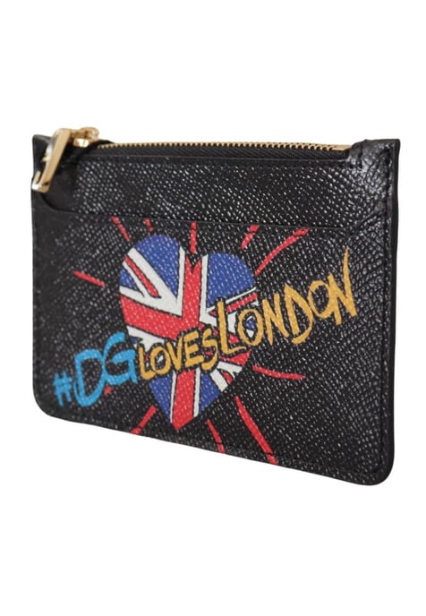 Dolce & Gabbana Women's Black Leather #DGLovesLondon Cardholder Coin Case Wallet
