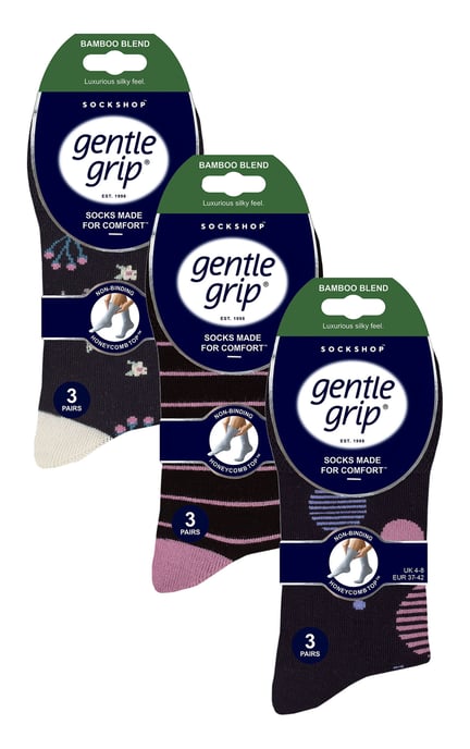 9 Pack Bambus Socken Damen | Gentle Grip | Extra Wide Soft Top nicht elastische Socken - SOLRM423738 - Image 2