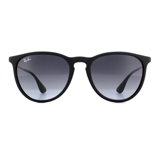 Ray-Ban Round Womens Rubberised Black Grey Gradient Sunglasses