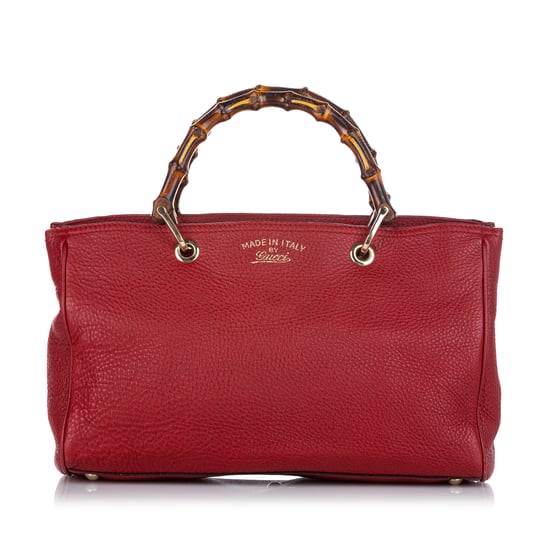 Vintage Gucci Bamboo Shopper Leather Satchel Red - Image 1