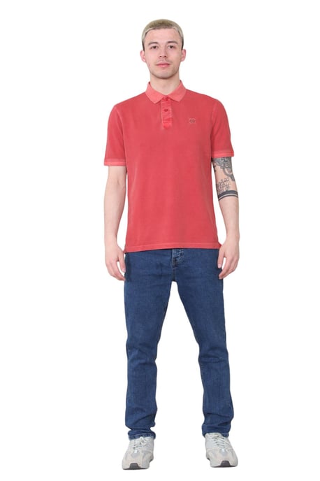 M&S Herren SS Poloshirt in Ziegelrot - Image 4