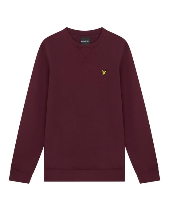 Lyle & Scott Sweatshirt mit Rundhalsausschnitt in Burgunderrot - Image 5
