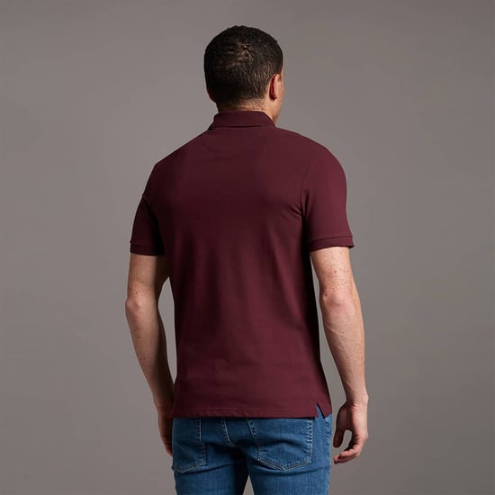 Lyle & Scott Einfarbiges Poloshirt in Burgund - Image 2