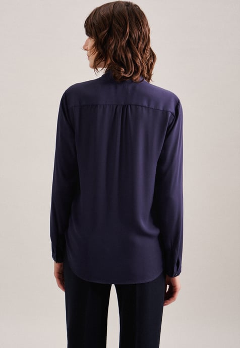 Wickelbluse Damen Dunkelblau - Image 2