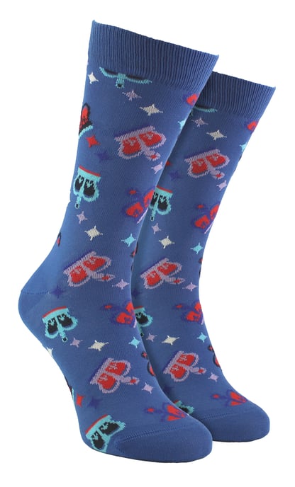 Baumwollkrone Design Unisex Socken - Blau - Image 1