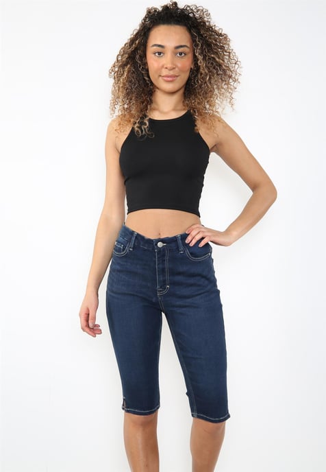 MYT Womens Magic Shaping hoch taillierte Denim Shorts Blau - Image 6