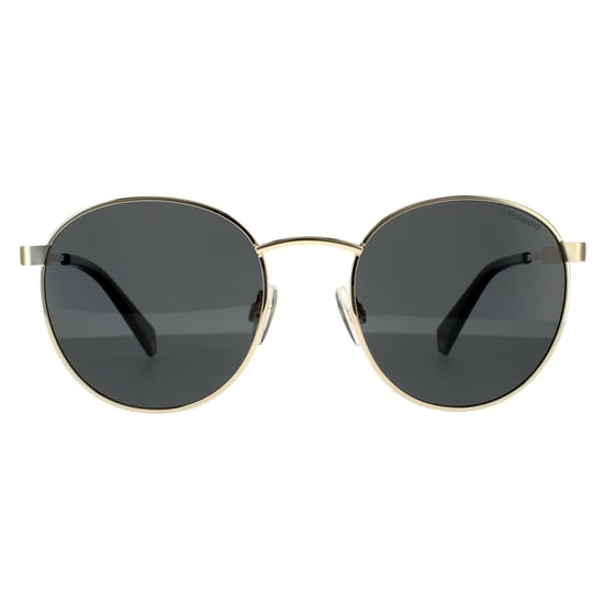 Polaroid Runde Unisex Gold Grau Grau Polarisierte Sonnenbrille - Image 1