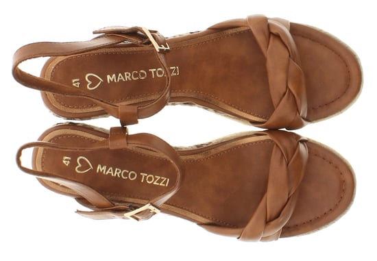 Marco Tozzi Womens Sandals Wedge Maraya Buckle tan
