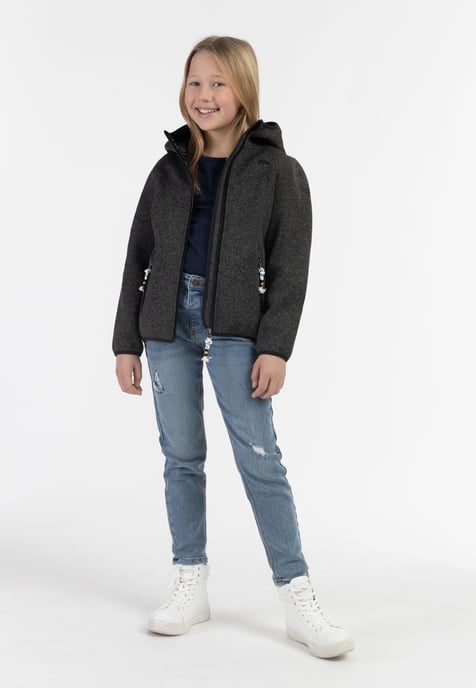 Schmuddelwedda Strickfleeceblouson für Mädchen Mädchen (Kids) grau melange - Image 2