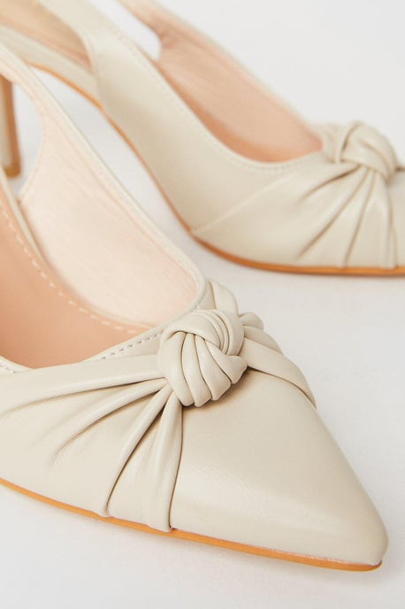 Deja Knot Detail Slingback Stiletto Court Shoes - Image 4