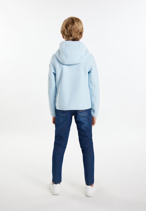 Schmuddelwedda Strickfleeceblouson Jungs Eisblau Melange - Image 4