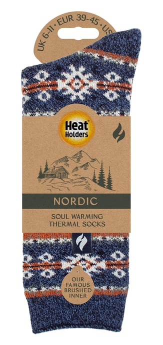 Herren Nordic Socken | Wärmehalter | Atmungsaktive Lite Extra Warme Winter Thermo Socken - Denim - Image 2