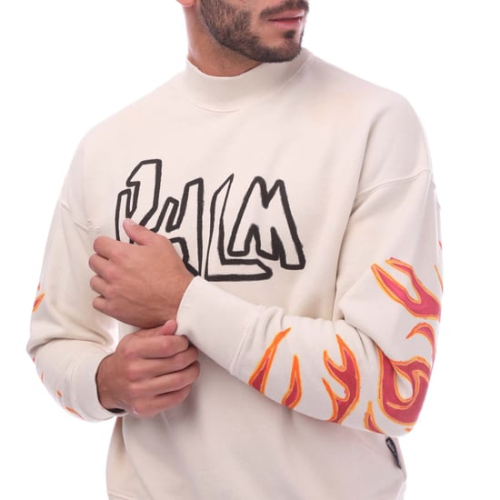 Bedrucktes Rollkragen-Sweatshirt in Weiß - Image 3