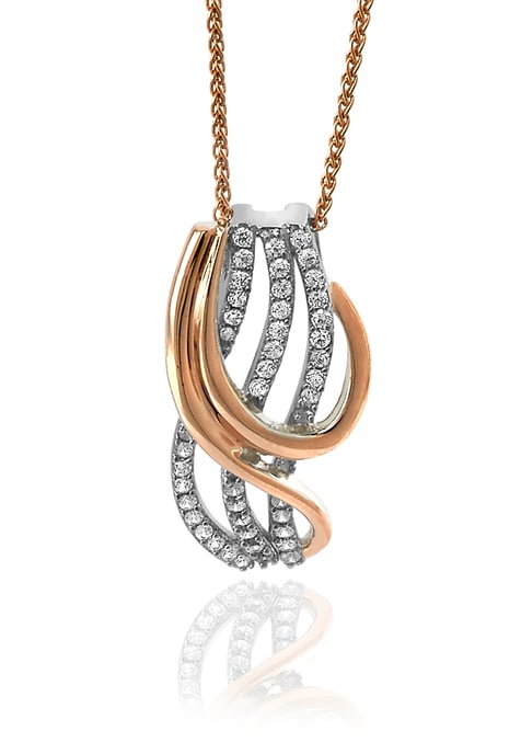 Orphelia 'Elsia ' Damen 925 Sterling Silber Set: Kettenanhänger + Ohrringe - Silber/Rosé SET-7027 - Image 2