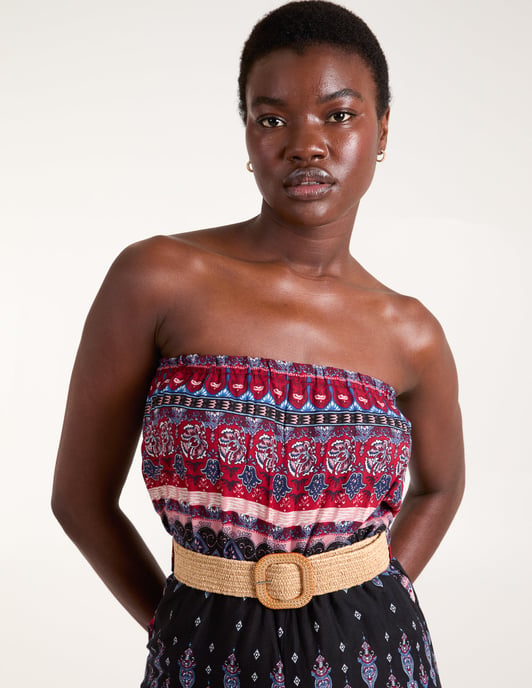 Belted Bandeau Jumpsuit