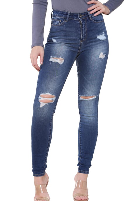Damen Skinny Stretch Denim Jeans| Enzo Designer Damenbekleidung - Image 2