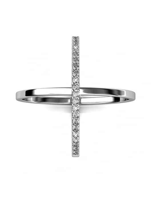 X Duo Ring - Silber und Kristall - Image 5