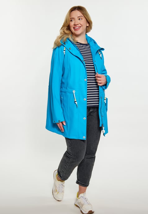 Schmuddelwedda Curvy Regenmantel Damen Cyanblau - Image 2