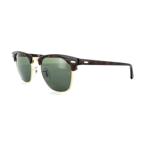 Ray-Ban Sonnenbrille Clubmaster 3016 990/58 Rot Havanna Grün Polarisiert Groß - Image 2