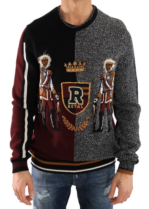 Dolce & Gabbana Multicolor Knitted Cashmere Wool Sweater