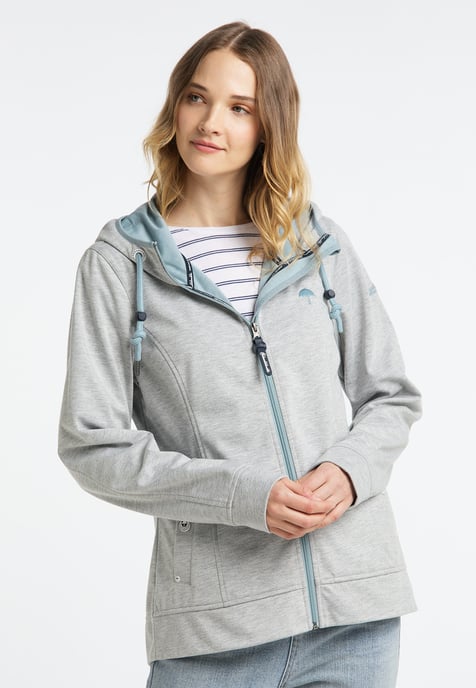 Schmuddelwedda Funktionsjacke Damen Hellgrau Melange Icemint - Image 2