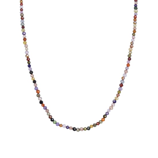 Luxenter Halskette aus 925er Sterlingsilber mit mehrfarbigem Kristall in 18K Gelbgold - Ufela - Image 1