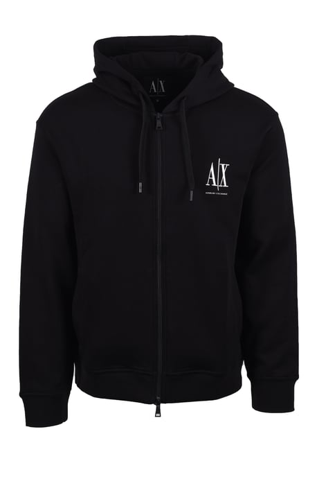 Armani Exchange Jersey Kapuzen-Sweatshirt mit Reißverschluss Schwarz - Image 1