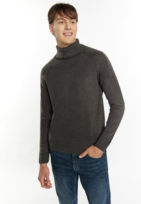 Mo Rollkragenpullover Herren Dunkelgrau Melange - Image 3