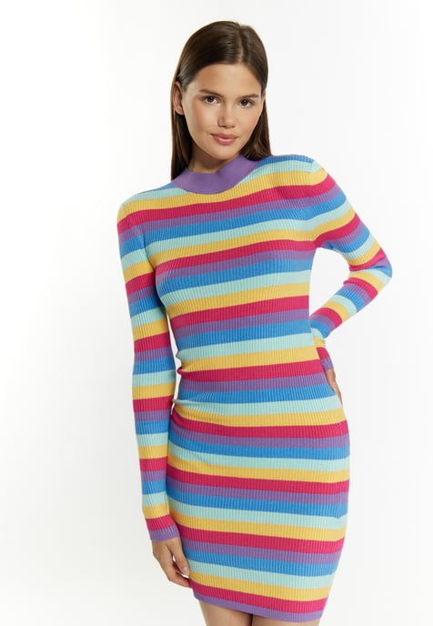Mymo Strickkleid Damen Violett Mehrfarbig - Image 3