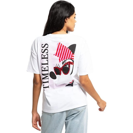 Disney Womens/Ladies Timeless Minnie Mouse Oversized T-Shirt (White/Black/Pink)