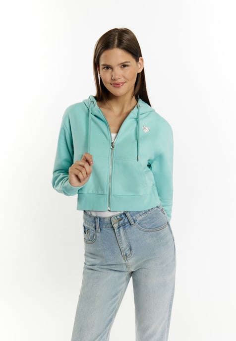Mymo Kapuzenpullover mit Reißverschluss Damen Aqua - Image 3