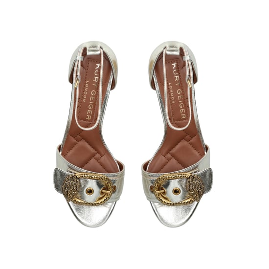 Kurt Geiger London Leather Mayfair Block Mid Heel Sandals