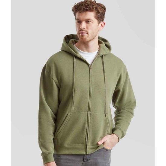 Fruit of the Loom - "Premium" Hoodie mit durchgehendem Reißverschluss für Herren/Damen Unisex (Klassisch Olivgrün) - Image 4