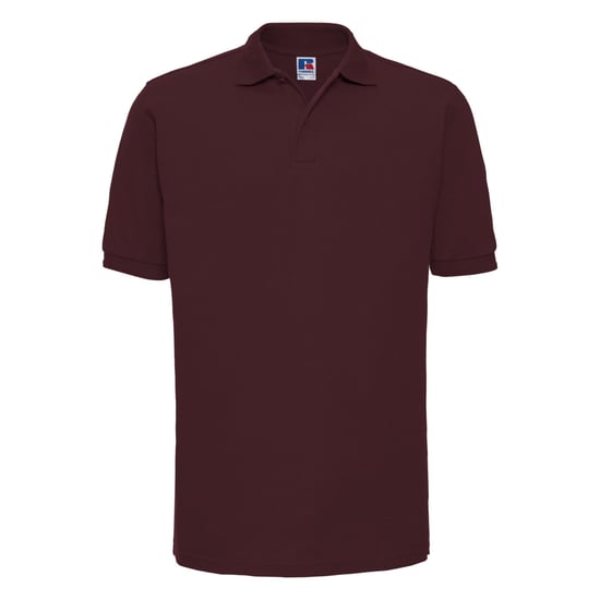 Russell Mens Ripple Collar & Cuff Short Sleeve Polo Shirt (Burgundy)