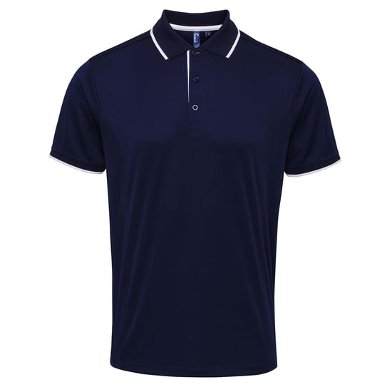 Premier Mens Contrast Coolchecker Polo Shirt (Marine/Weiß) - Image 1