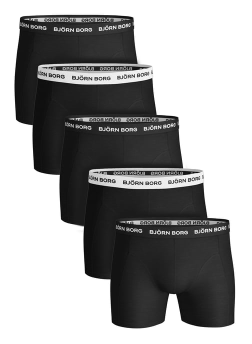 Björn Borg- 5 Paare Herren Boxershorts | Baumwolle Stretch Boxershorts Shorts Unterwäsche - Schwarz / Weiß - Image 1