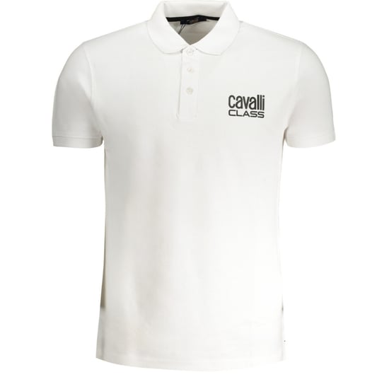 Cavalli Class Bold Logo Weißes Poloshirt - Image 1