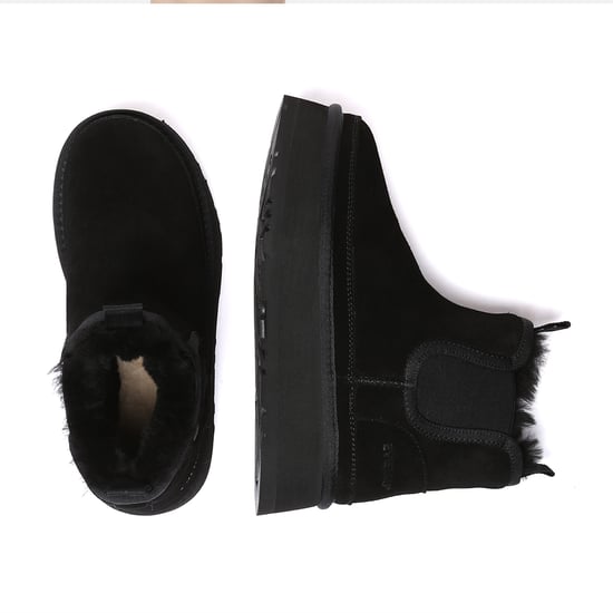 EVER AU Damen Leder Plateau Kurzstiefel Chelsea - Shoveler - Image 3