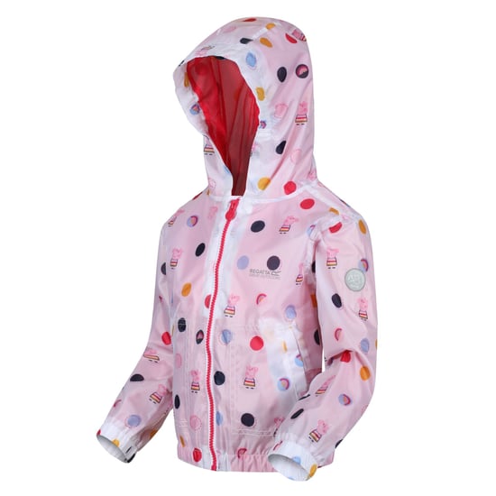 Regatta Childrens/Kids Peppa Pig Polka Dot Hooded Waterproof Jacket (Hellrosa) - Image 3