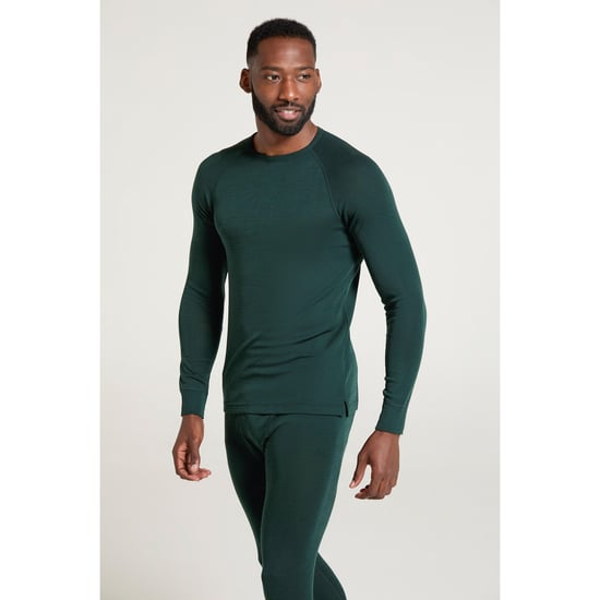 Mountain Warehouse Mens Merino Wool Thermal Top (Dark Green)