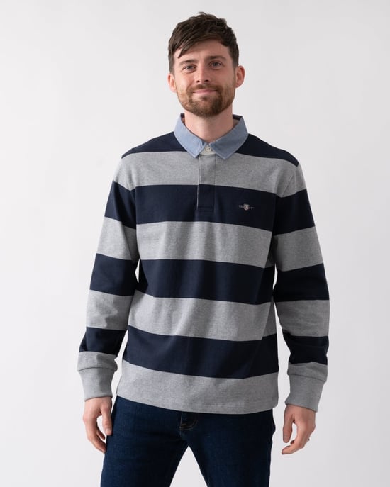 GANT Mens Regular Fit Chambray Stripe Heavy Rugger - Image 1