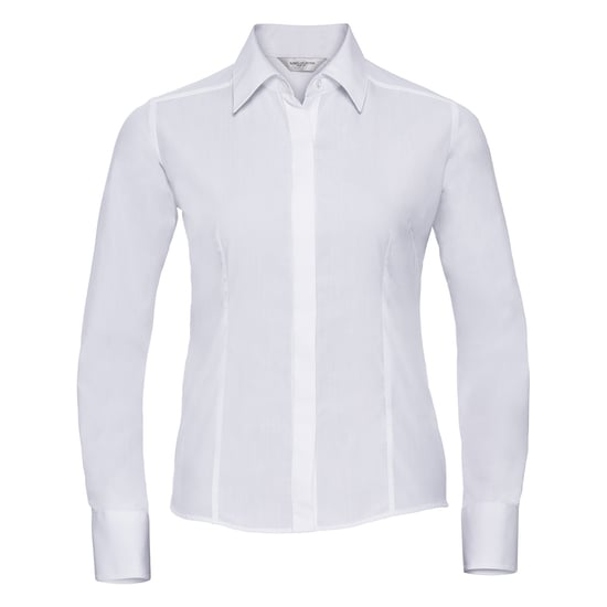 Russell Collection - Hemd Pflegeleicht für Damen Langärmlig (Weiß) - Image 1