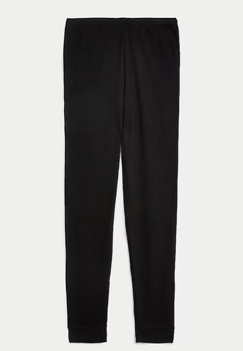 M & S Womens 2 Pack Thermal Pointelle Leggings In schwarz - Image 4