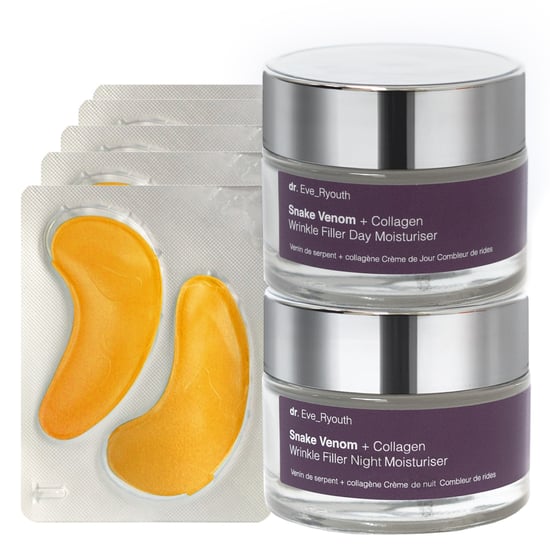 24K Gold + Antioxidantien Hydratisierende Augenbehandlungspads + Schlangengift + Kollagen Faltenf¸ller Tagesfeuchtigkeitspflege 50ml + Schlangengift + Kollagen Faltenf¸ller Nachtfeuchtigkeitspflege 50ml - Image 1