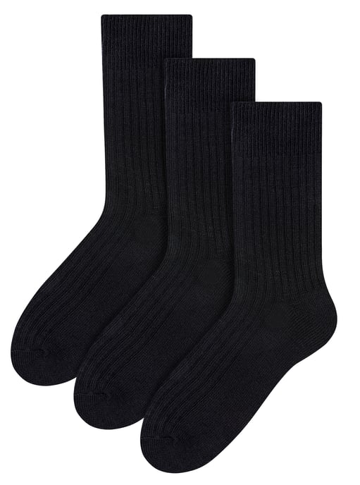 3 Paar Multipack Herren Alpaka Wolle Socken | Steven | Winter Thick Warm Boot Socken - Schwarz - Image 1