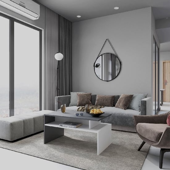 HOMEMANIA Ada Coffee Table, in White, Anthracite
